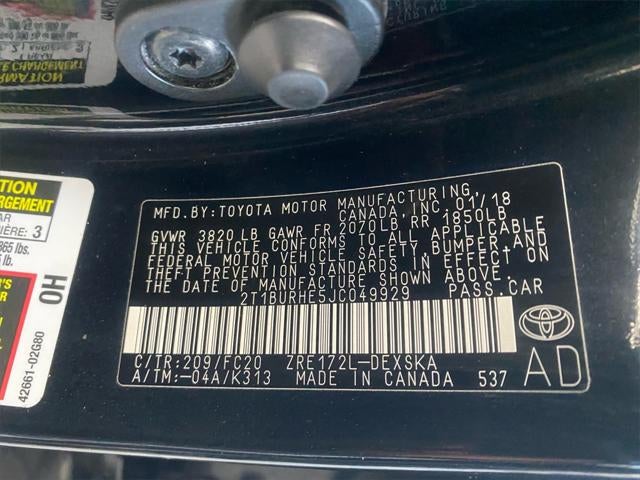 2018 Toyota COROLLA SE