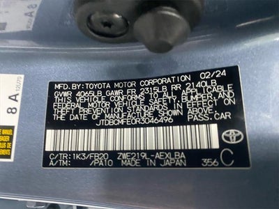 2024 Toyota COROLLA HYBRID LE